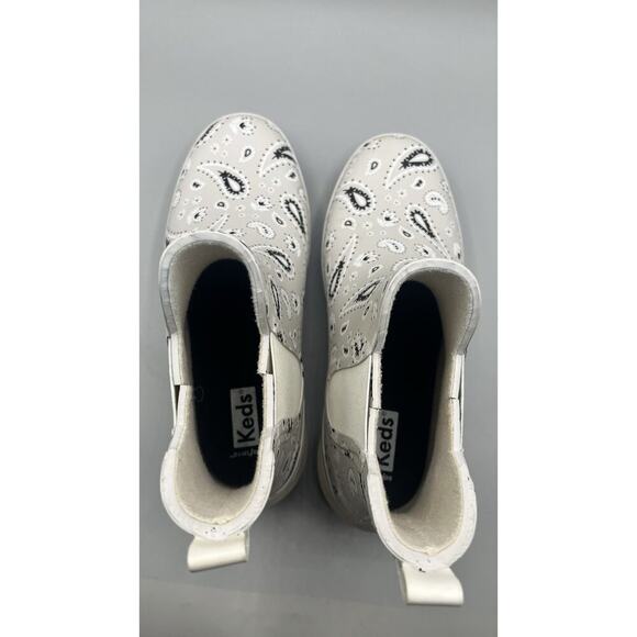 Keds Rowan Latte Bandana Slip-On Beige Paisley Rain Rubber Boots Woman’s Size 8 - Picture 7 of 12